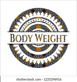 Body Weight arabic emblem background. Arabesque decoration.
