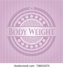 Body Weight badge with pink background