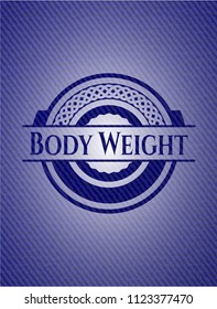 Body Weight emblem with jean background