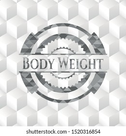 Body Weight grey emblem with geometric cube white background