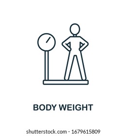 Body Weight icon from health check collection. Simple line Body Weight icon for templates, web design and infographics