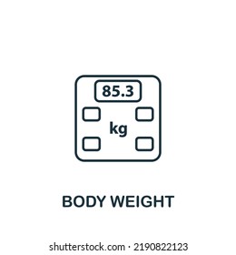 Body Weight icon. Line simple Health Check icon for templates, web design and infographics