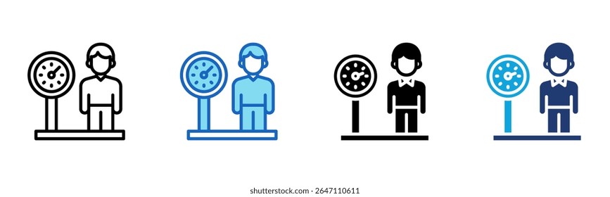 Icono de peso corporal Multi Style Ilustración vectorial