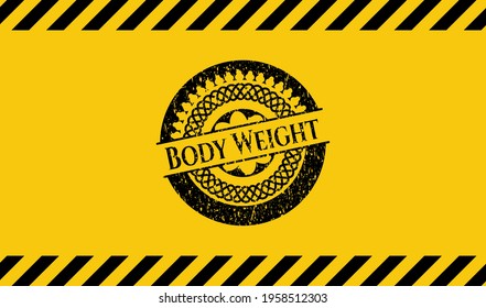 Body Weight inside warning sign, black grunge emblem. Vector Illustration. Detailed. 