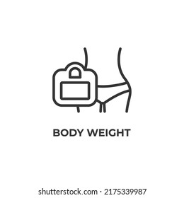 body weight line icon. linear style sign for mobile concept and web design. Outline vector icon. Symbol, logo illustration. Vector graphics