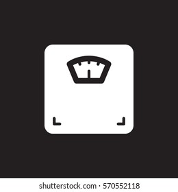 Body weight scale icon vector, filled flat sign, solid white pictogram isolated on black. Symbol, logo illustration