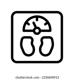 body weight scale line icon illustration vector graphic