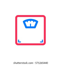 Body weight scale line icon, outline vector sign, linear colorful pictogram isolated on white. Symbol, logo illustration