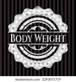 Body Weight silver badge. Vector Illustration. Mosaic. 