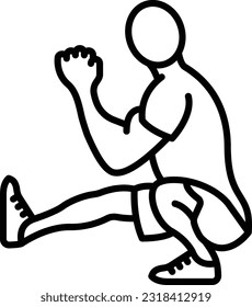 Body weight squat vector outline icon design, Healthy lifestyle symbol, Calisthenics sign, Circuit training equipment stock illustration, Heart Pumping Workout concept