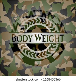 Body Weight written on a camo texture