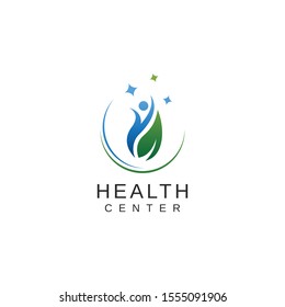 Body wellness logo and healthy leaf icon