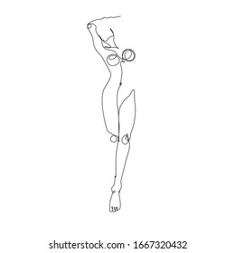 Body woman girl one line