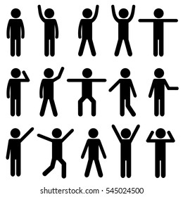 Body Workout Exercise Stick Figure Pictogram Icon. Health Life Concept. Vector Illustration