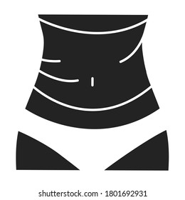 Body Wrap Black Glyph Icon. Wrap Of Belly. Nourishing Cocoon Designed To Slim And Tone Your Body, Hydrate, Cleanse Or Heal Your Skin. Pictogram For Web Page, Mobile App, Promo.