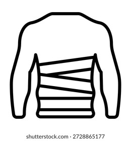 Ilustración vectorial de estilo de línea de icono de envoltura de cuerpo