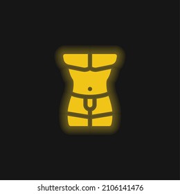 Body yellow glowing neon icon