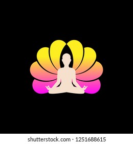body zen meditating health vector relax yoga meditation