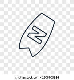 Bodyboard concept vector linear icon isolated on transparent background, Bodyboard concept transparency concept in outline style
