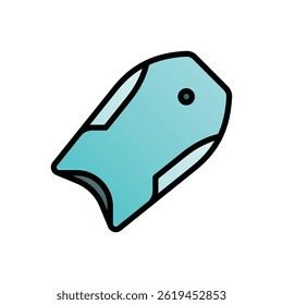 Bodyboard. Editable vector icon, coloured with outlined stroke.