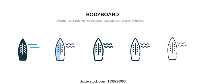 bodyboard icon in different style vector illustration. two colored and black bodyboard vector icons designed in filled, outline, line and stroke style can be used for web, mobile, ui