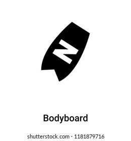 Bodyboard icon vector isolated on white background, logo concept of Bodyboard sign on transparent background, filled black symbol