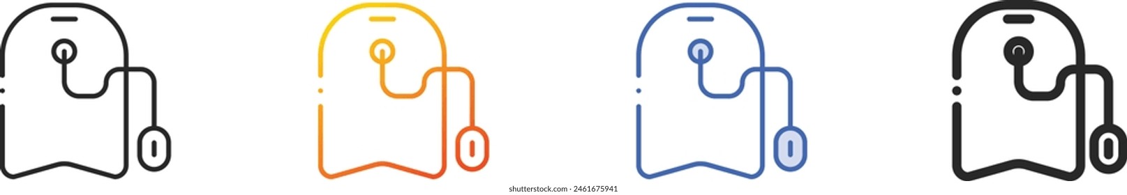 bodyboard icon.Thin Linear, Gradient, Blue Stroke and bold Style Design Isolated On White Background