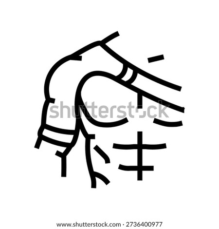 bodybuilder bandaged shoulder line icon vector. bodybuilder bandaged shoulder sign. isolated contour symbol black illustration