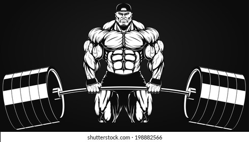 Bodybuilder with a barbell