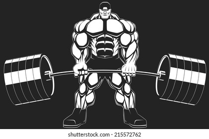 Bodybuilder with a barbell