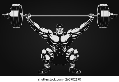 Bodybuilder with a barbell