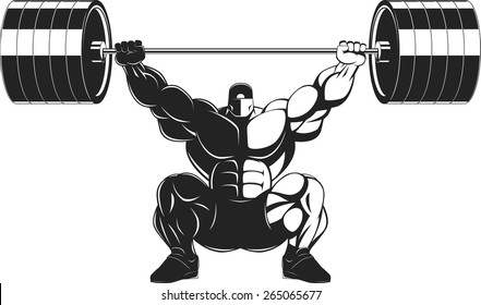 Bodybuilder with a barbell