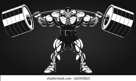 Bodybuilder with a barbell