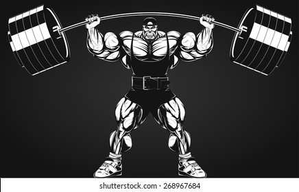 Bodybuilder with a barbell