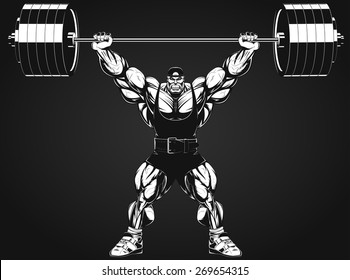 Bodybuilder with a barbell