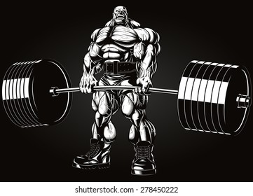 Bodybuilder with a barbell