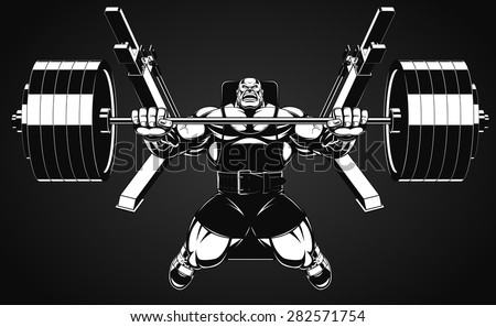 Bodybuilder with a barbell