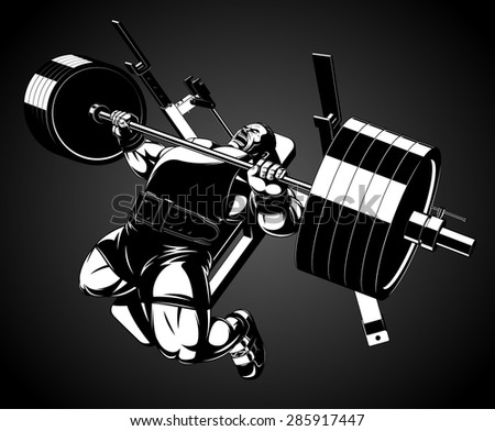 Bodybuilder with a barbell