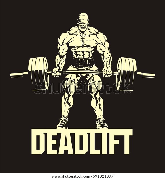 Bodybuilder Barbell Deadlift Vector Image Stock Vector Royalty Free 691021897