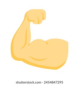 Bodybuilder biceps, strong arm flat style icon design, customizable vector