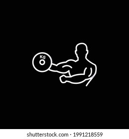 Bodybuilder Carrying Weight On One Hand Outline blue gradient vector icon
