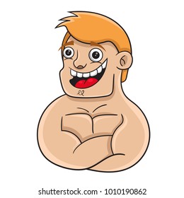 bodybuilder cartoon character vector illustration