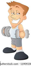 Bodybuilder - Cartoon Character - Vector Illustration