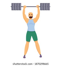 Icono del campeón de la construcción de bodyboards. Caricatura del ícono del vector del campeón de la construcción del cuerpo para el diseño web aislado en fondo blanco