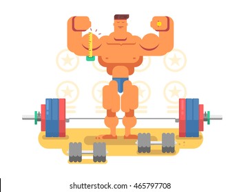 Bodybuilder character flat