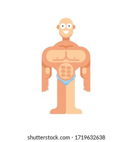 Bodybuilder character vector illustration, isolated on white background