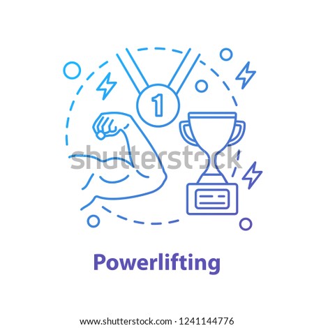 Bodybuilder competition concept icon. Champion idea thin line illustration. Powerlifting. Vector isolated outline drawing