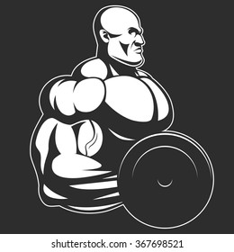Bodybuilder with dumbbell