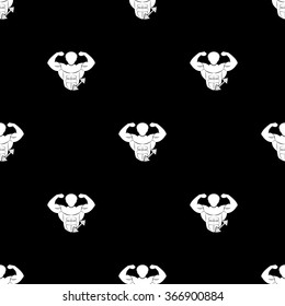 Bodybuilder and Dumbbell sport icon