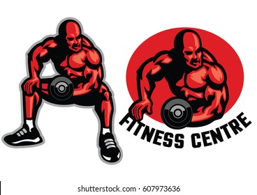 bodybuilder with dumbell